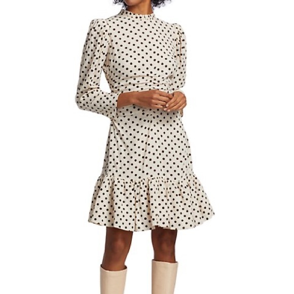 NWT TiMo Polka Dot Bubble Crepe Midi Dress - Picture 16 of 16